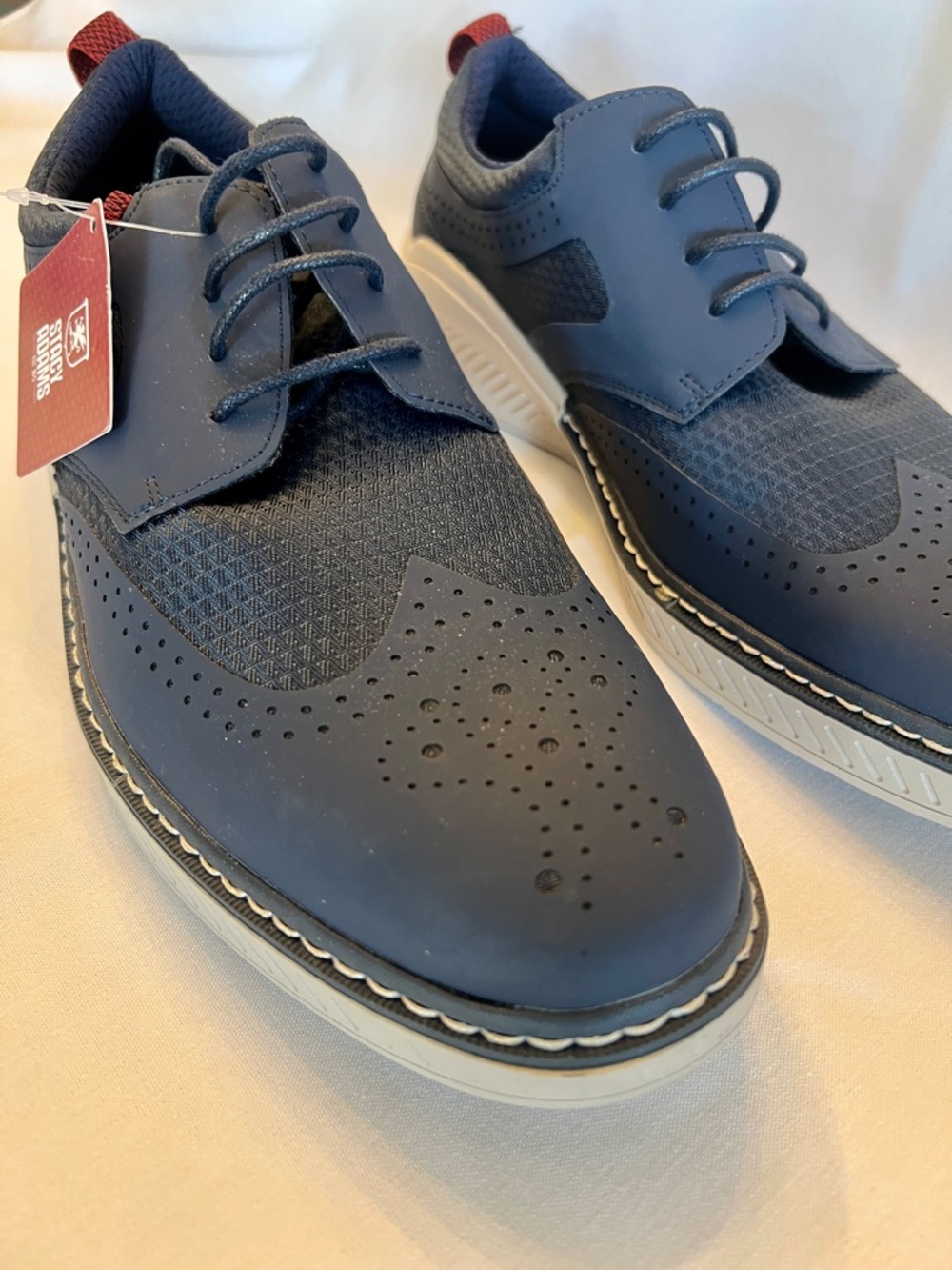 NWT Stacy Adams Navy Blue Wingtip Derby Sneakers